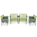 4 Piece Patio Round Wicker Conversation Set