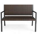 Outdoor Rattan Loveseat with Sponge Cushion - 800 lbs Capacity