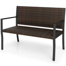 Outdoor Rattan Loveseat with Sponge Cushion - 800 lbs Capacity