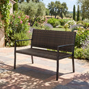 Outdoor Rattan Loveseat with Sponge Cushion - 800 lbs Capacity