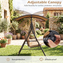 2-Person Patio Swing Chair with Adjustable Canopy