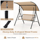 2-Person Patio Swing Chair with Adjustable Canopy