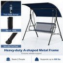 2-Person Patio Swing Chair with Adjustable Canopy