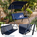 2-Person Patio Swing Chair with Adjustable Canopy