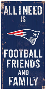 New England Patriots Football, Friends, & Family Wood Sign