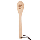 Peace. Love. Bake. Cooking Spoon | Wooden Spoon in Muslin Gift Bag