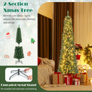 Pencil Christmas Tree with Memory Wire Branch Tips and Warm LED Lights