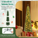 Pencil Christmas Tree with Memory Wire Branch Tips and Warm LED Lights