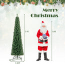 Pencil Christmas Tree with Memory Wire Branch Tips and Warm LED Lights