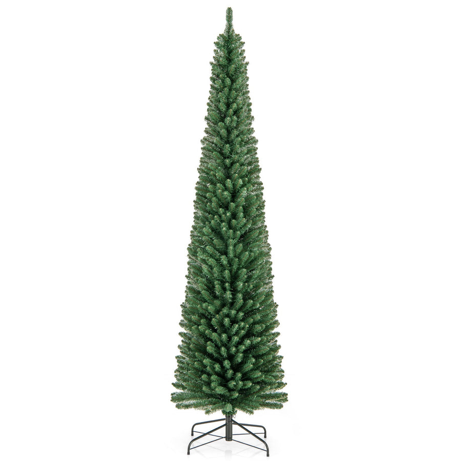 Pencil Christmas Tree with Memory Wire Branch Tips and Warm LED Lights