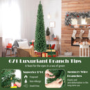 Pencil Christmas Tree with Memory Wire Branch Tips and Warm LED Lights
