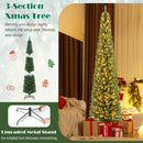 Pencil Christmas Tree with Memory Wire Branch Tips and Warm LED Lights