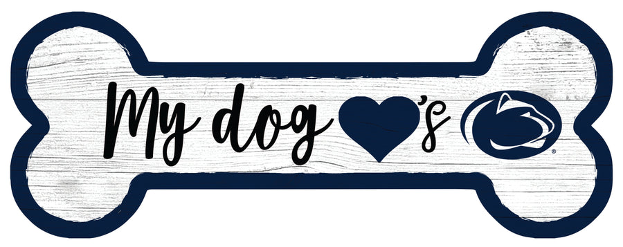 Penn State Nittany Lions Football Dog Bone White Wooden Sign