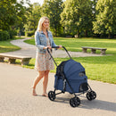 Foldable Pet Stroller for Small to Medium Dogs with Brake
