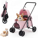 Foldable Pet Stroller for Small to Medium Dogs with Brake