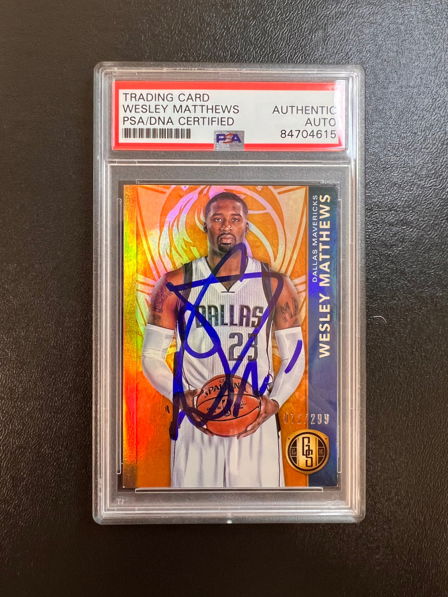 2015-16 Panini #117 Wesley Matthews Signed Card AUTO PSA Slabbed Mavericks