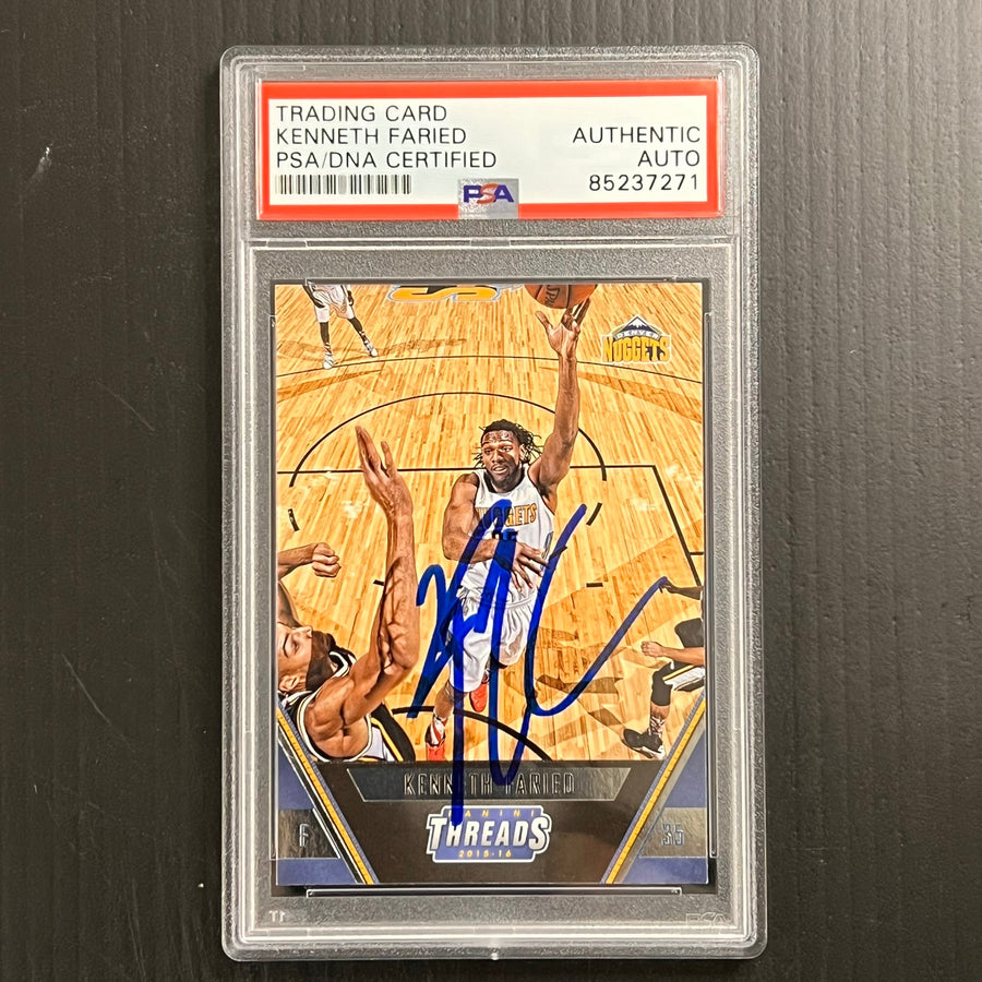 2015-16 Panini Threads #146 Kenneth Faried Signed AUTO PSA Slabbed Nuggets