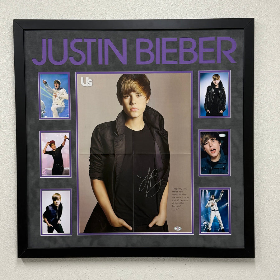 Justin Bieber Signed Poster Custom Framed 28x28