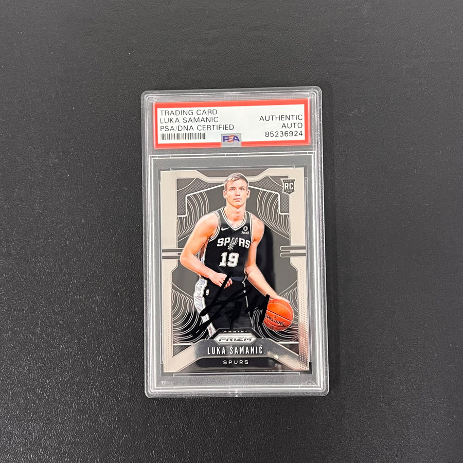 2019-20 Panini Prizm #265 Luka Samanic Signed Card AUTO PSA Slabbed Spurs