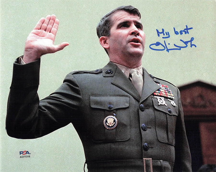 Oliver North signed 8x10 Photo PSA/DNA Autographed Author
