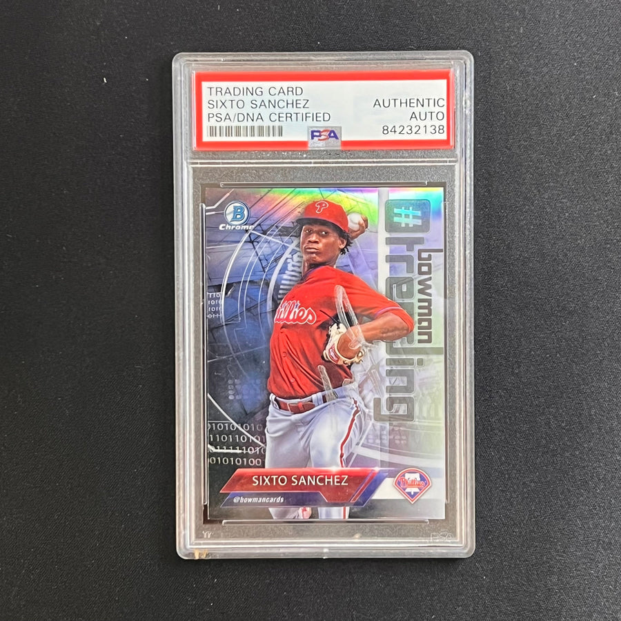 2018 Topps Bowman Chrome Sixto Sanchez #SS signed card PSA/DNA Slabbed