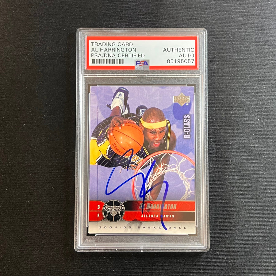 2003-04 Upper Deck B-Class #2 Al Harrington Signed Card AUTO PSA Slabbed Pacers