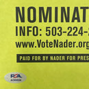 Ralph Nader Signed Poster PSA Autographed Musician