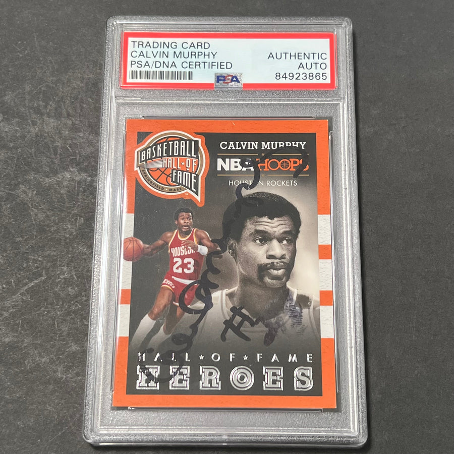 Panini NBA Hoops #7 Calvin Murphy Signed Card AUTO PSA Slabbed Rockets