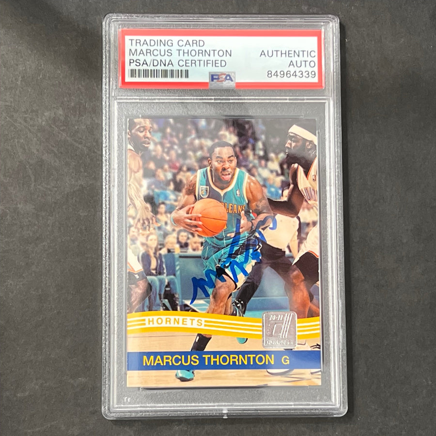 2010-11 Panini #102 Marcus Thornton Signed Card AUTO PSA Slabbed Hornets