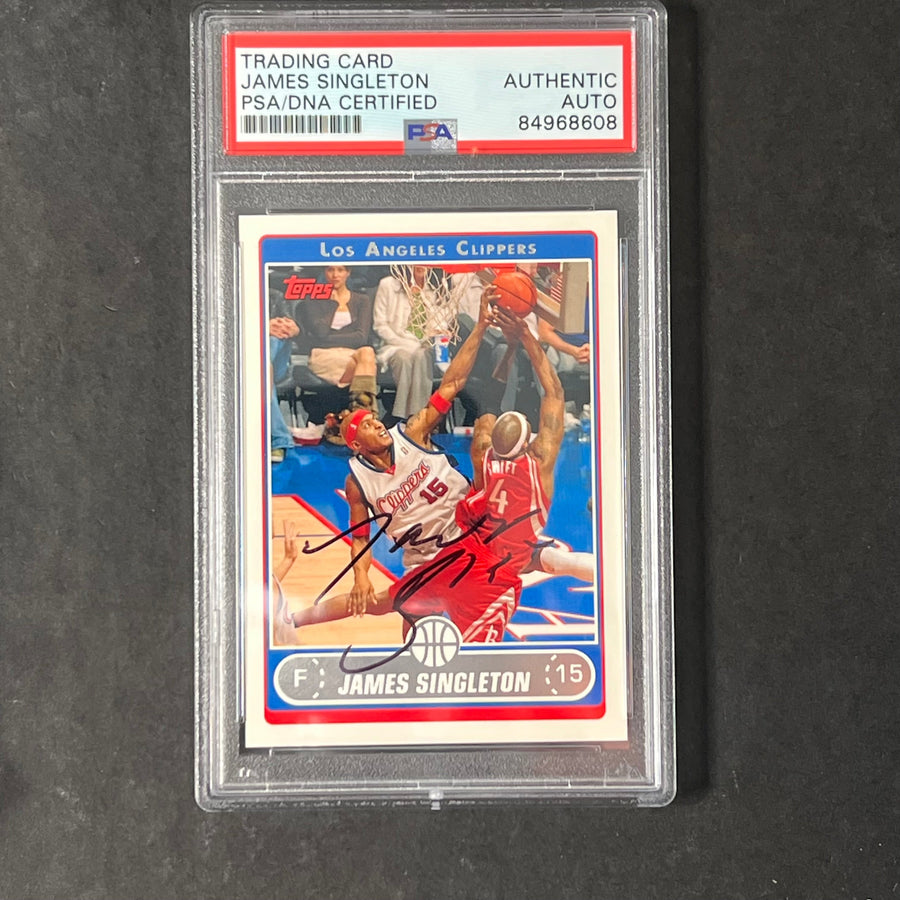 2005 Topps Chrome #210 James Singleton Signed Card AUTO PSA Slabbed Clippers