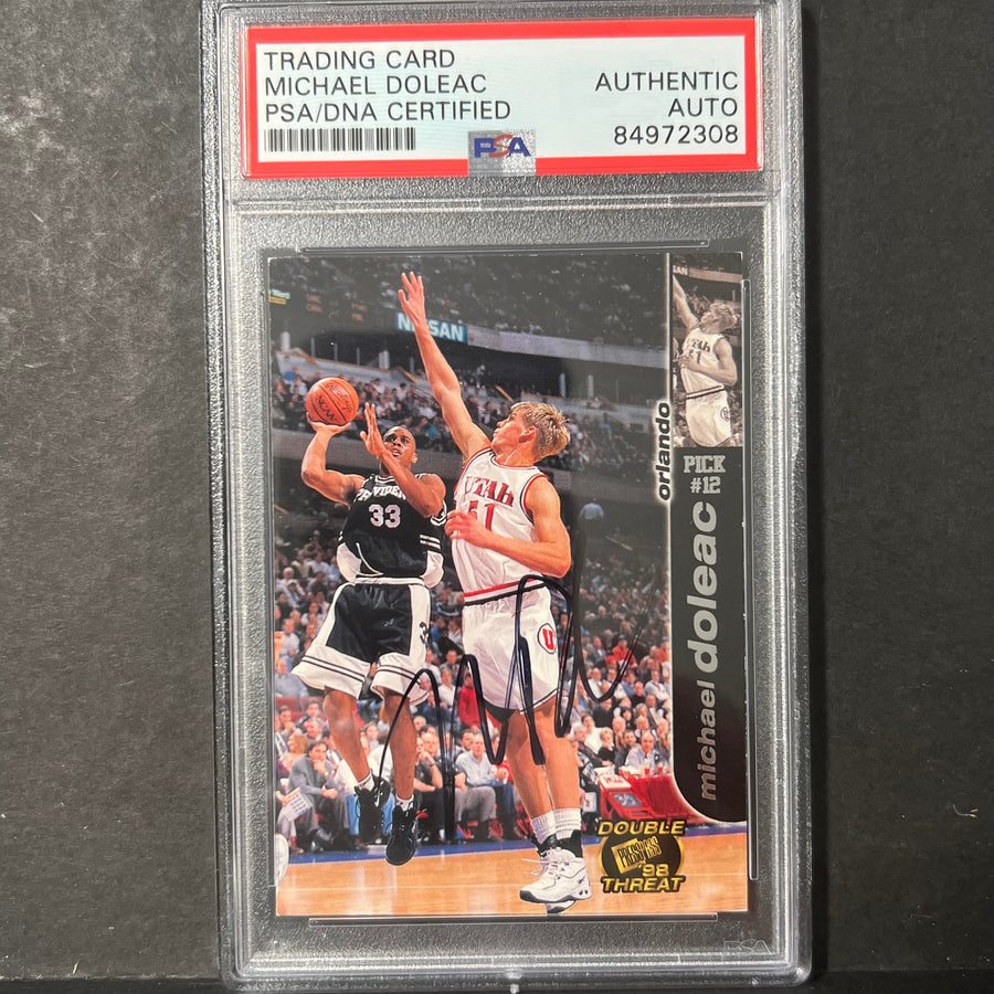 1998 PressPass #10 Michael Doleac Signed Card AUTO PSA Slabbed Utah