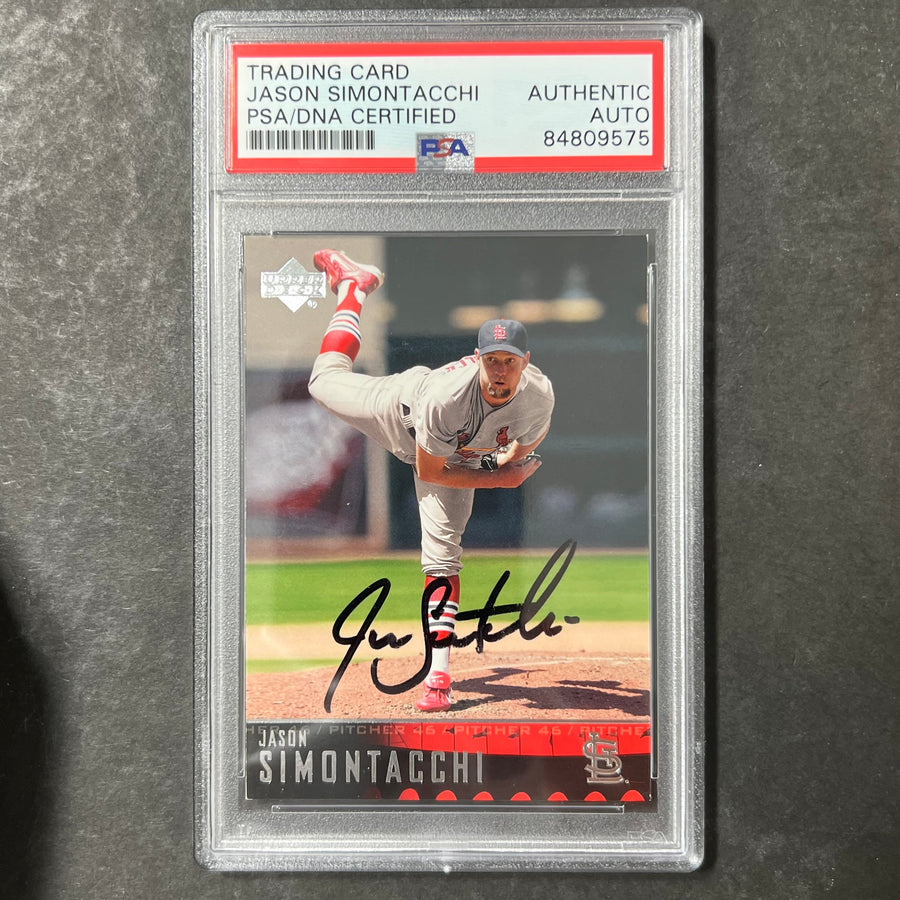 2002-03 Upperdeck #165 Jason Simontacchi Signed Card PSA Slabbed Auto Cardinals