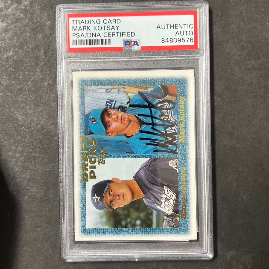 1995-96 Topps #483 Mark Kotsay Signed Card PSA Slabbed Auto Marlins
