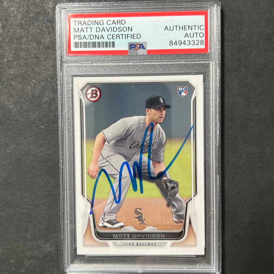 2014 Topps Bowman #130 Matt Davidson Signed Card Auto PSA Slabbed White Sox