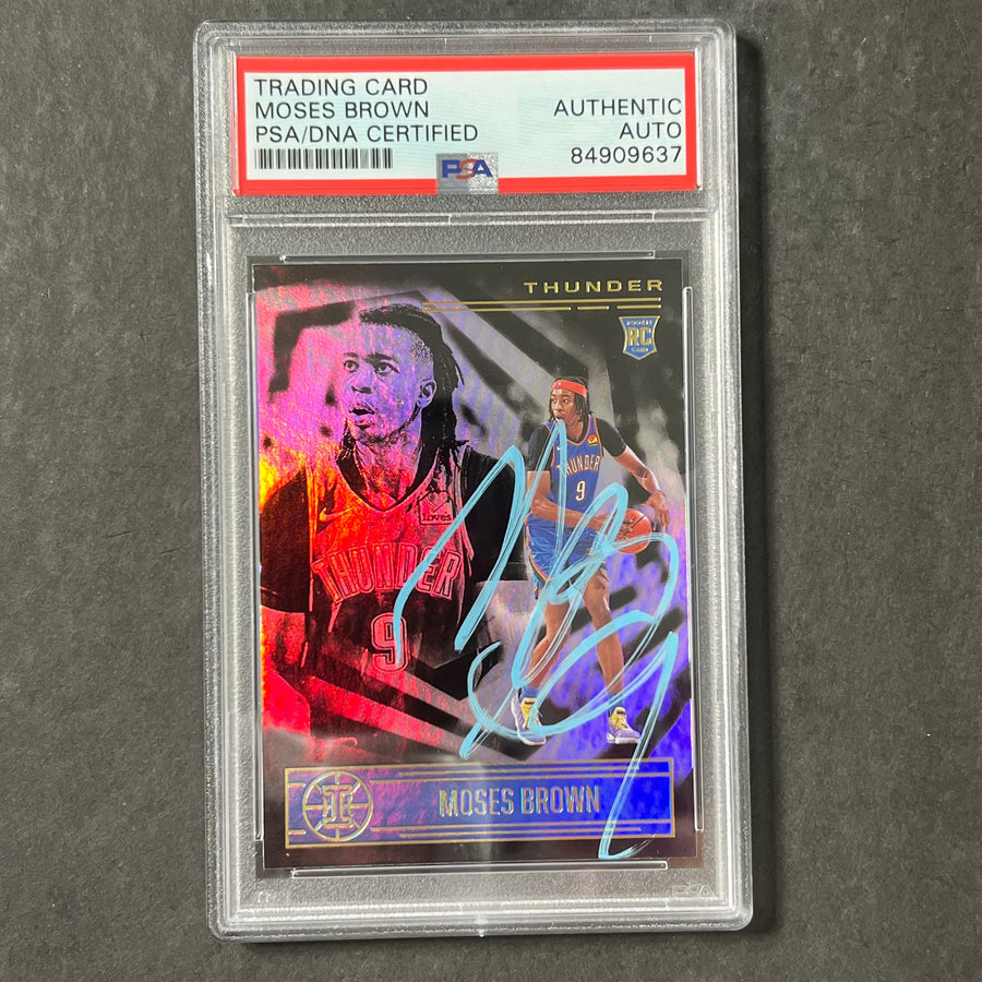 2020-21 Panini Illusions #185 Moses Brown AUTO Signed Card PSA Slabbed Thunder