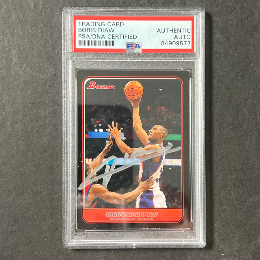 2005-06 Topps Bowman #10 Boris Diaw Signed Card AUTO PSA Slabbed Suns