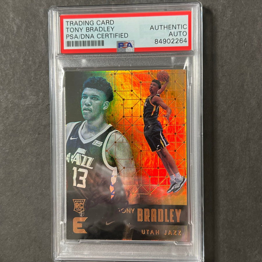 2017-18 Panini Essentials #93 Tony Bradley Signed Card AUTO PSA Slabbed RC Jazz