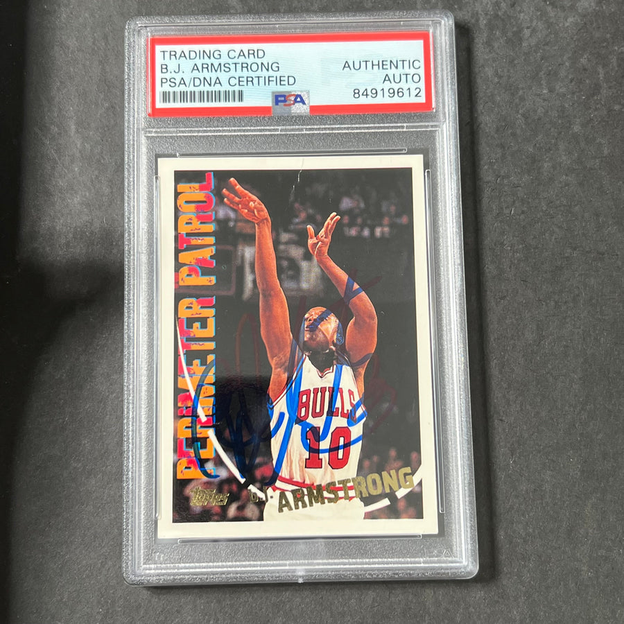1994-95 Topps #301 B. J. Armstrong Signed Card AUTO PSA Slabbed Bulls