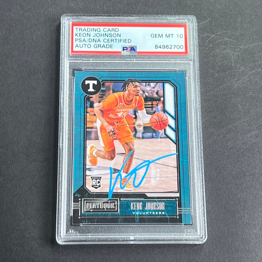 2021 Panini Chronicles #323 Keon Johnson Signed Card AUTO Grade 10 PSA Slabbed