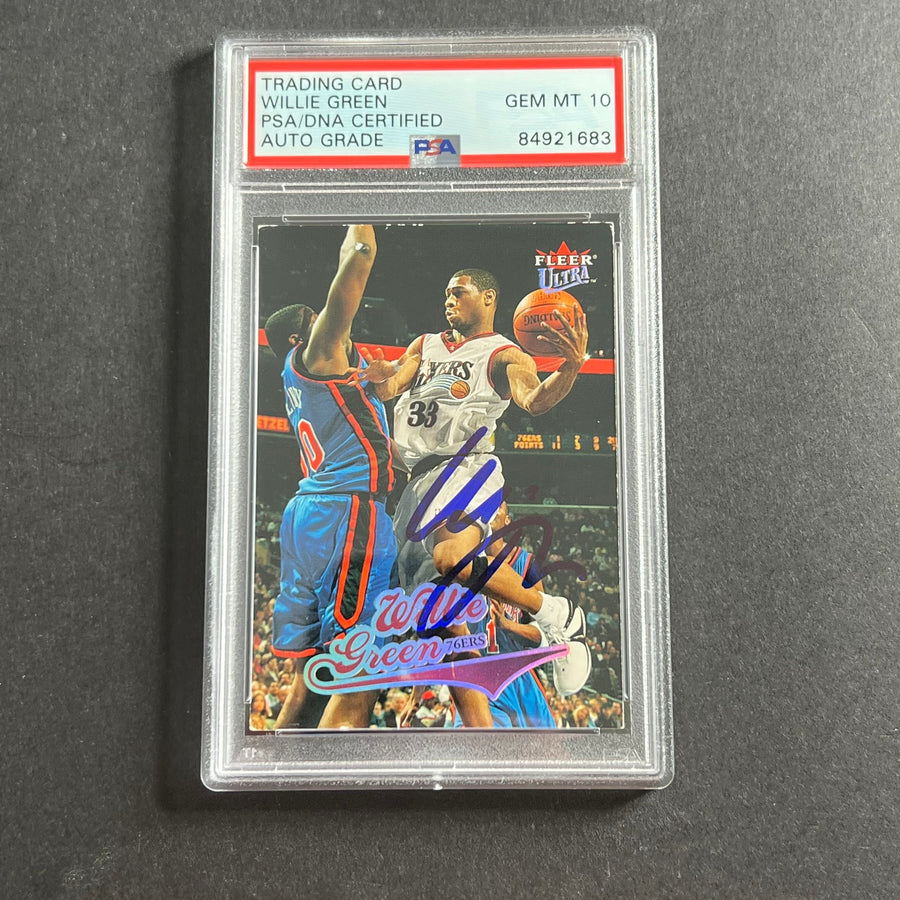 2004-05 Fleer Ultra #164 Willie Green Signed Card AUTO 10 PSA Slabbed 76ers
