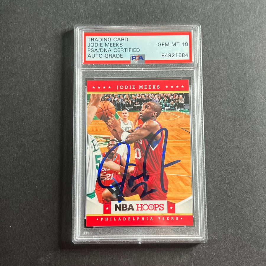 2012-13 Panini NBA Hoops #23 Jodie Meeks Signed Card AUTO 10 PSA Slabbed 76ers