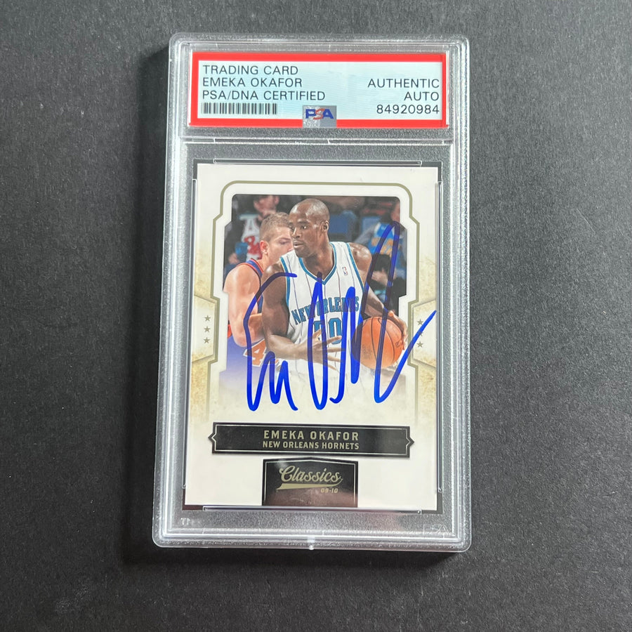 2009-10 Panini Classics #30 Emeka Okafor Signed Card AUTO PSA Slabbed Hornets