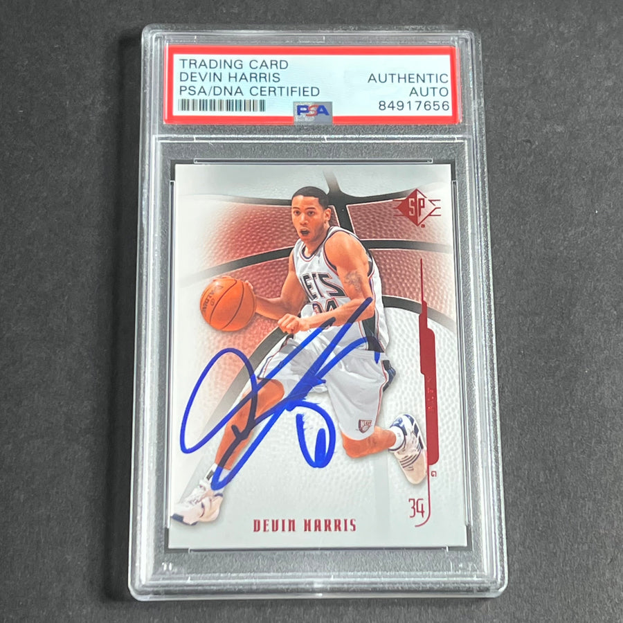 2008-09 Upper Deck SP #32 Devin Harris Signed Card AUTO PSA NETS Slabbed
