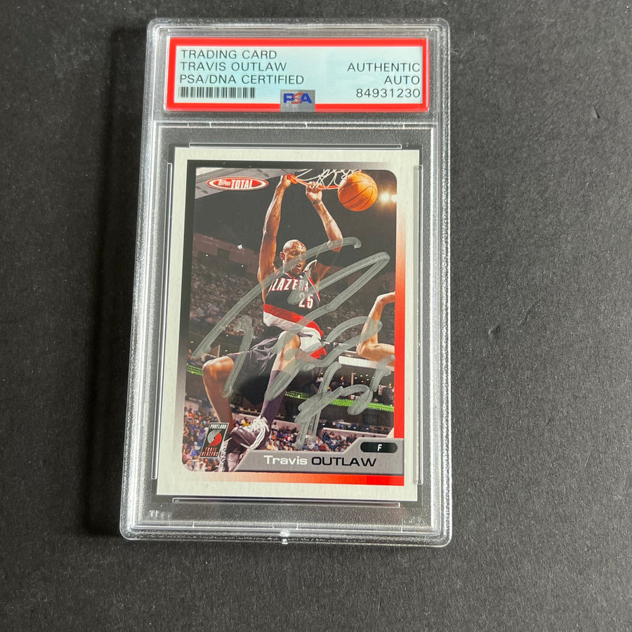 2005-06 Topps Total #142 Travis Outlaw Signed Card AUTO PSA Slabbed Portland Trail Blazers