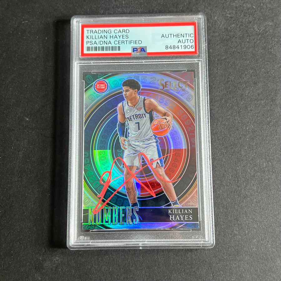 2020-21 Panini Select #23 Killian Hayes Signed Card AUTO PSA Slabbed RC Pistons