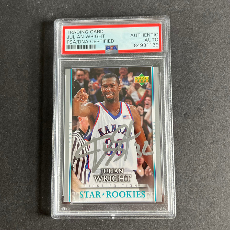 2007-08 Upper Deck First Edition #213 Julian Wright Signed AUTO PSA Slabbed RC Hornets