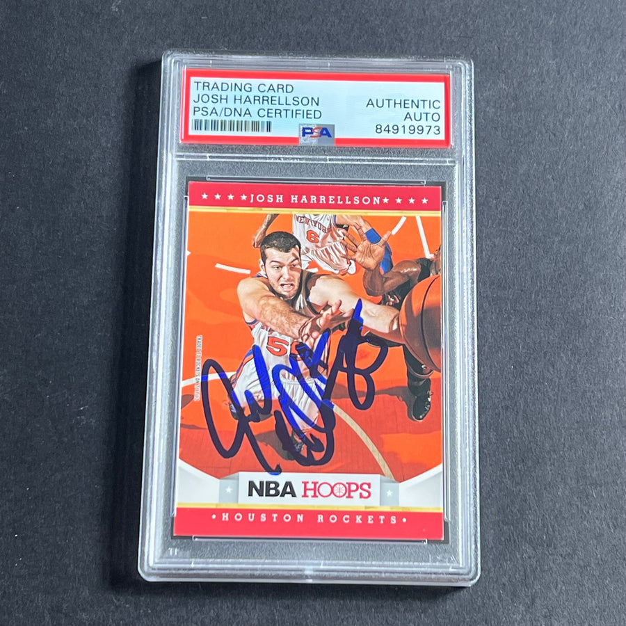 2012-13 NBA Hoops #259 Josh Harrellson Signed Card AUTO PSA Slabbed RC Rockets