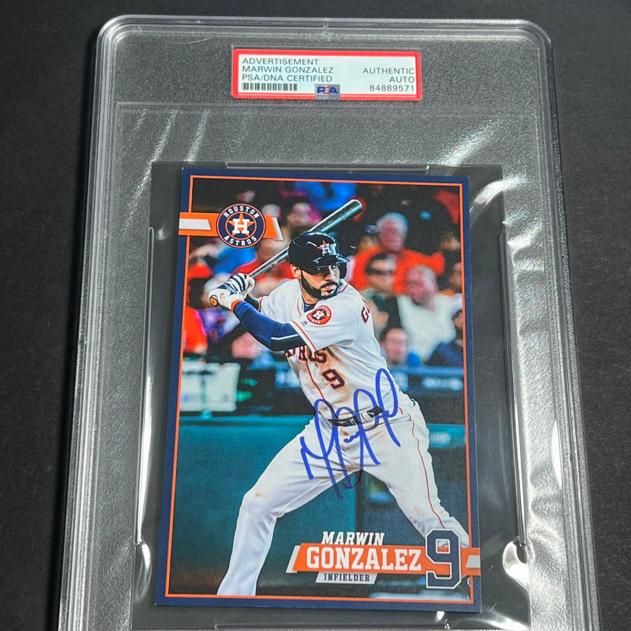 Marwin Gonzalez signed Promo Card PSA/DNA Encapsulated Houston Astros autographed