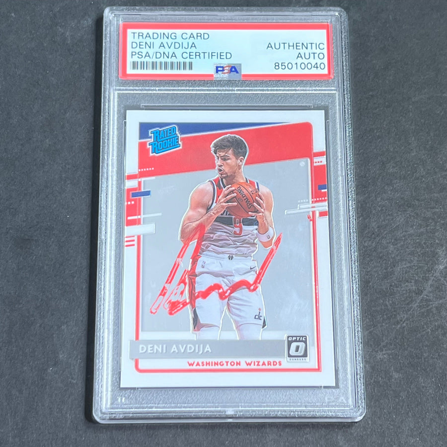 2020-21 Panini Donruss Optic #159 Deni Avdija Signed AUTO PSA Slabbed RC Wizards