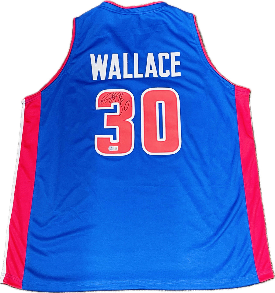 Rasheed Wallace signed Jersey Beckett Detroit Pistons Autographed